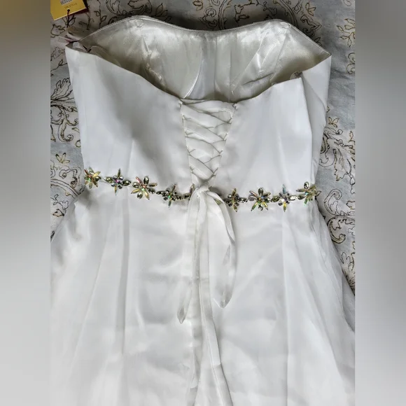 NWT Size 6  Ivory Wedding dress. Chiffon shawl and straps included. - Picture 4 of 8